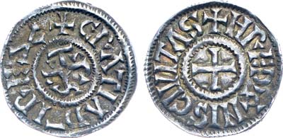 Лот №156,  Франция. Западно-Франкское королевство. Король Карл II Лысый. Денье 840-864 гг.