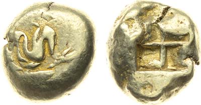 Лот №15,  Древняя Греция. Мизия. г.Кизик. Статер 550-500 гг. до н.э.