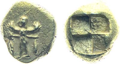 Лот №16,  Древняя Греция. Мизия. Гекта (1/6 статера) 600-500 гг. до н.э.