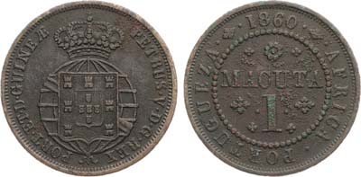 Лот №175,  Португальская Ангола. Колония. Король Педру V Португальский. Макута 1860 года.