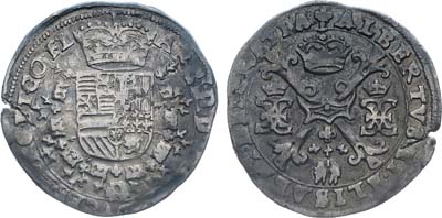 Лот №177,  Бельгия. Испанские Нидерланды. Фландрия. Король Альберт и Елизавета Испанские. 1/4 патагона 1598-1621 гг.