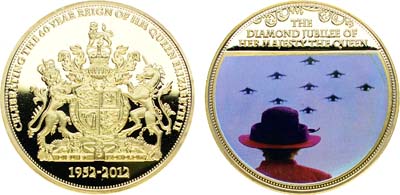 Лот №197,  Великобритания. Медаль 2012 года. Бриллиантовый юбилей правления Елизаветы II. В честь визита Елизаветы II на авиабазу Колтишелл.