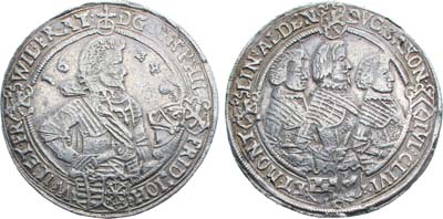 Лот №205,  Германия. Герцогство Саксен-Альтенбург. Герцоги Йоханн Филипп, Фридрих, Йоханн Вильгельм и Фридрих Вильгельм II. Рейхсталер 1624 года.