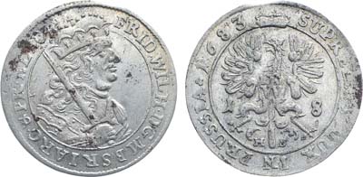 Лот №209,  Германия. Курфюршество Бранденбург-Пруссия. Курфюрст Бранденбурга и Герцог Пруссии Фридрих Вильгельм I. 18 грошей 1683 года.