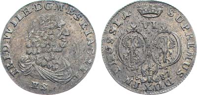 Лот №214,  Германия. Курфюршество Бранденбург Пруссия. Курфюрст Фридрих Вильгельм I Бранденбургский. 6 грошей 1687 года.