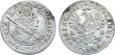 Лот №215,  Германия. Курфюршество Бранденбург-Пруссия. Герцог Фридрих III. 18 грошей 1698 года.