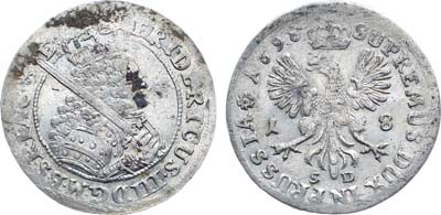 Лот №218,  Германия. Курфюршество Бранденбург-Пруссия. Герцог Фридрих III. 18 грошей 1698 года.