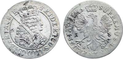 Лот №219,  Германия. Курфюршество Бранденбург-Пруссия. Герцог Фридрих III. 18 грошей 1699 года.