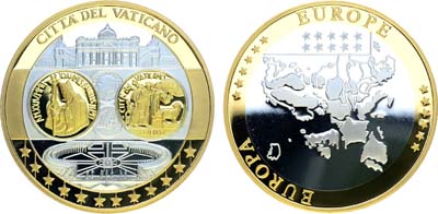 Лот №246,  Германия. Медаль 2002 года. Серия 10 лет Евросоюзу. Ватикан.