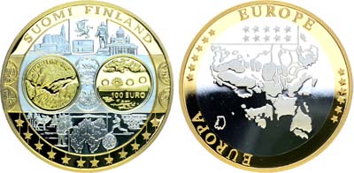 Лот №248,  Германия. Медаль 2002 года. Серия 10 лет Евросоюзу. Финляндия.