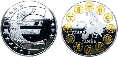 Лот №249,  Германия. Медаль 2009 года. Серия 10 лет Евросоюзу.