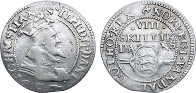 Лот №252,  Дания. Королевство. Король Кристиан IV. 8 скиллингов 1607 года.