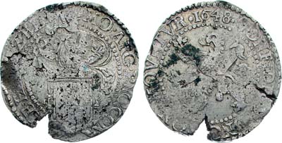 Лот №278,  Нидерланды (Республика Соединённых Провинций Нидерландов). Провинция Зеландия. Левендаальдер 1648 года.