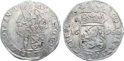 Лот №284,  Нидерланды (Республика Соединённых Провинций Нидерландов). Провинция Оверэйссел. Серебряный дукат 1695 года.