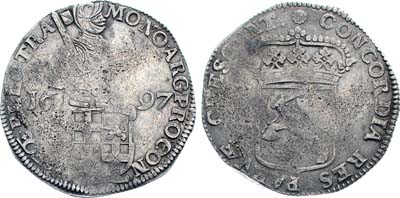 Лот №285,  Нидерланды (Республика Соединённых Провинций Нидерландов). Провинция Утрехт. Серебряный дукат 1697 года.