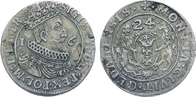Лот №297,  Речь Посполитая. Город Гданьск. Король польский и великий князь литовский Сигизмунд III. Орт (1/4 талера) 1624 года.