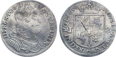 Лот №298,  Речь Посполитая. Король польский и великий князь литовский Ян II Казимир. 18 грошей 1654 года.