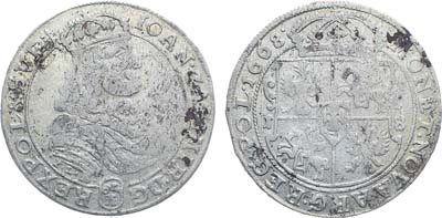 Лот №306,  Речь Посполитая. Король польский и великий князь литовский Ян II Казимир. 18 грошей 1668 года.