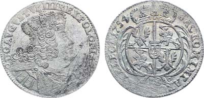 Лот №313,  Речь Посполитая. Король польский и великий князь литовский Август III. 18 грошей 1754 года.