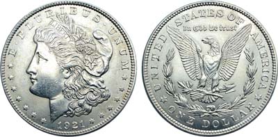 Лот №337,  США. 1 доллар 1921 года. MORGAN DOLLAR.