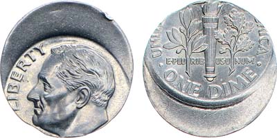 Лот №344,  США. Дайм (10 центов) 1965-2025 гг. Брак.