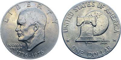 Лот №353,  США. 1 доллар 1976 года. 200 лет независимости США.