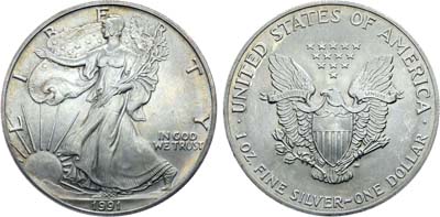 Лот №365,  США. 1 доллар 1991 года. Шагающая свобода.