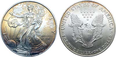 Лот №371,  США. 1 доллар 1997 года. Шагающая свобода.