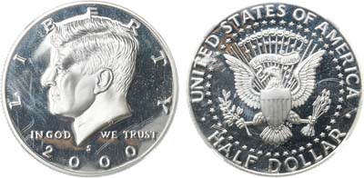 Лот №373,  США. 1/2 доллара (50 центов) 2000 года. Кеннеди. В слабе NGC PF 69 Ultra Cameo.
