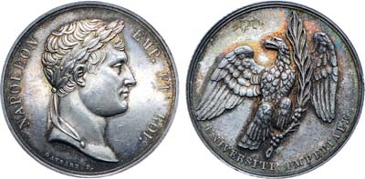Лот №394,  Франция. Первая империя. Император Наполеон Бонапарт. Медаль 1808 года. Императорский университет.