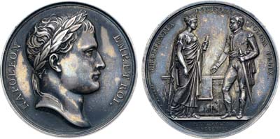 Лот №395,  Франция. Первая империя. Император Наполеон I Бонапарт. Медаль 1808 года. Пребывание Наполеона в Тулузе.