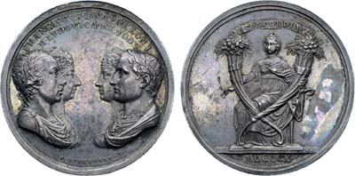 Лот №398,  Франция. Первая империя. Император Наполеон I Бонапарт. Медаль 1810 года. В память свадьбы Наполеона и Марии-Луизы в Вене.