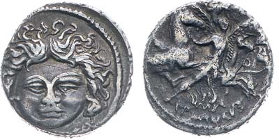 Лот №39,  Римская республика. Луций Плавтий Планк. Денарий 47 г. до н.э.