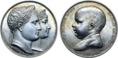 Лот №400,  Франция. Первая империя. Император Наполеон I Бонапарт. Медаль 1811 года. Рождение короля Рима.