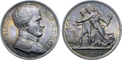 Лот №401,  Франция. Первая империя. Медаль 1814 года. В память отречения Наполеона.