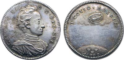 Лот №418,  Швеция. Королевство. Король Карл XII. Медаль 1709 года. Посланник небес.
