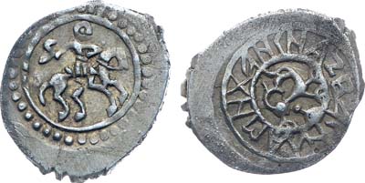 Лот №473,  Великое княжество Тверское. Удельное княжество Кашинское. Великий князь Василий Михайлович. Денга 1373-1382 гг.