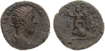 Лот №49,  Римская империя. Император Марк Аврелий. Дупондий 179 года.