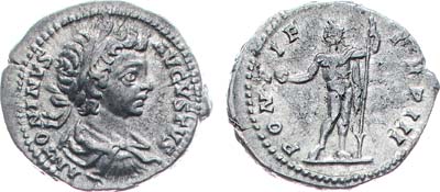 Лот №51,  Римская империя. Император Каракалла. Денарий 198-217 гг.