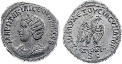 Лот №59,  Римская империя. Провинция Сирия. Отацилия Севера Августа (жена императора Филиппа Араба). Тетрадрахма 247 года.