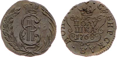 Лот №623, Полушка 1768 года. КМ. Сибирская.