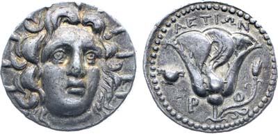 Лот №7,  Древняя Греция. о. Родос. Тетрадрахма 205-190 гг. до н.э..