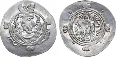 Лот №81,  Арабо-Сасаниды. Табаристан. Наместник Шарвин I. Гемидрахма (1/2 драхмы) 785 года.