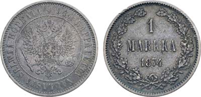 Лот №907, 1 марка 1874 года. S.