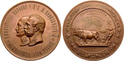 Лот №918, Медаль 1878 года. В память 50-летия Императорского Общества сельского хозяйства Южной России.