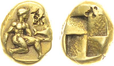 Лот №9,  Древняя Греция. Мизия. г. Кизик. Статер 550-475 гг. до н.э.