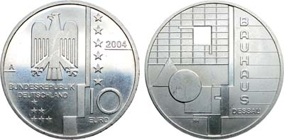 Лот №103,  Германия. Федеративная Республика. 10 евро 2004 года. Баухаус Дессау.