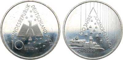 Лот №108,  Германия. Федеративная Республика. 10 евро 2009 года. 100 лет молодежным общежитиям.