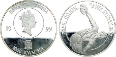 Лот №118,  Замбия. 1000 квача 1999 года. Олимпийские игры в Сиднее.
