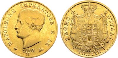 Лот №132,  Италия. Наполеоновское королевство. 40 лир 1810 года.